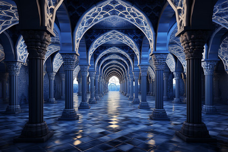 古典欧式花边框欧式古典蓝色系大厅设计图片