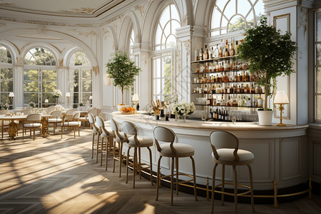 欧式复古餐厅欧式轻奢酒吧装潢设计图片