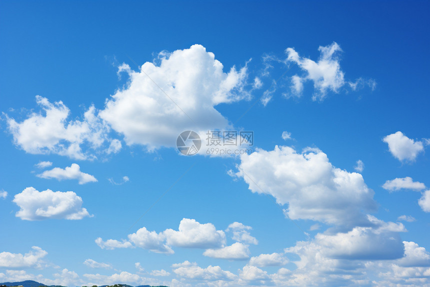 蓝天白云下的宁静图片