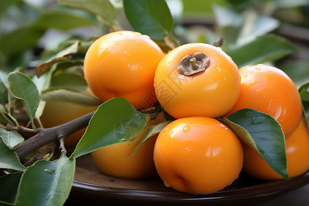 香甜的柿子水果图片