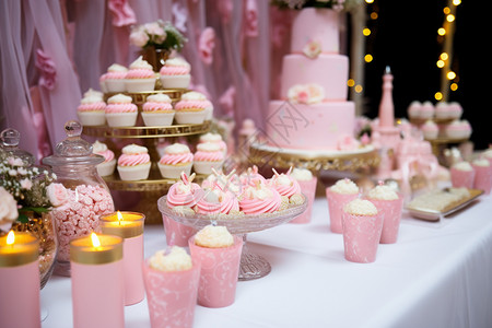 婚礼的甜品台背景图片