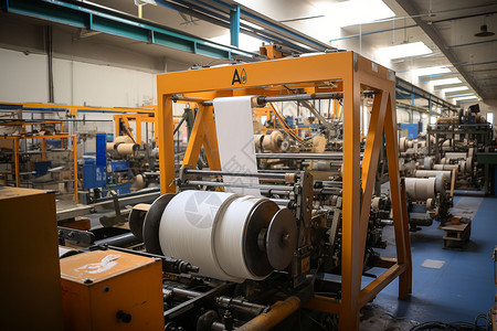 生产线上的印刷机器背景图片
