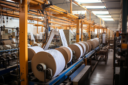 印刷厂内一台巨型机器背景图片