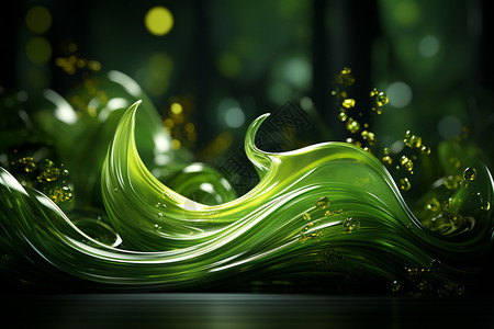 创意艺术美感绿色波浪图片