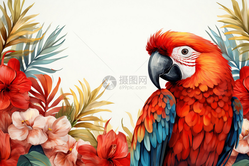 色彩斑斓的鹦鹉图片