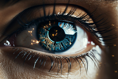 未来的3D眼睛背景图片