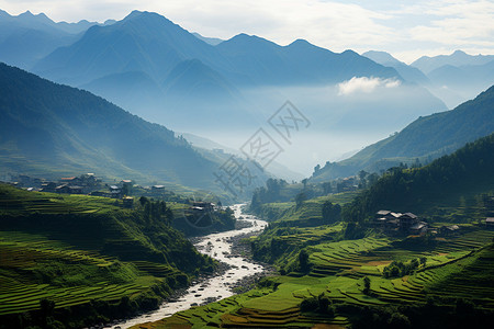 乡村自然的山路图片