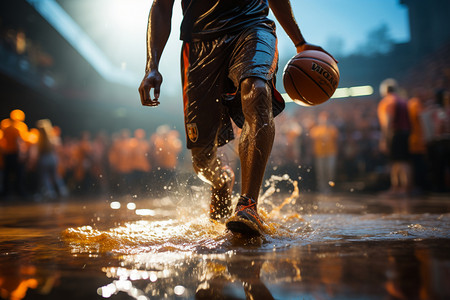 篮球运球运球的运动员设计图片