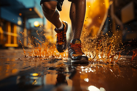 户外运动鞋奔跑的运动员设计图片