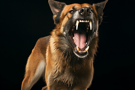 凶猛的狗张开嘴的狼狗背景