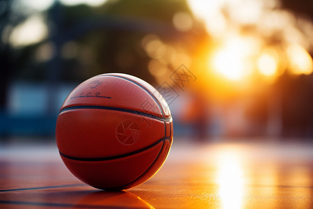 日落下的篮球场背景图片