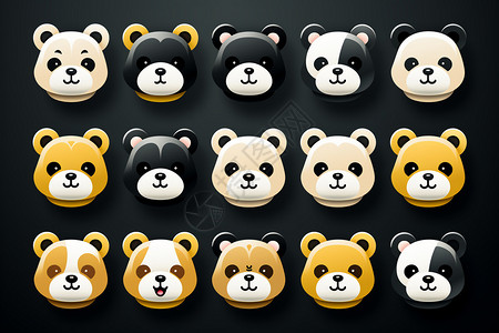 简约风格的熊猫插图图片