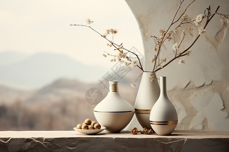 静谧之美的花瓶工艺品背景图片