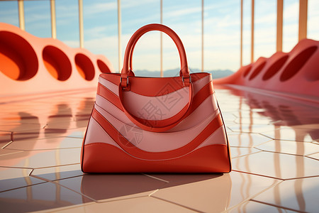女式手袋红色手提包的视觉画面设计图片