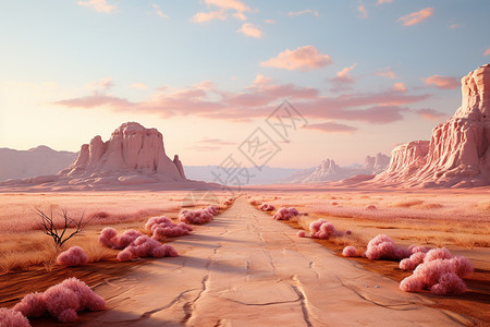 粉色的砂石地区景观图片