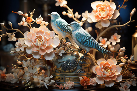 鸟儿与花瓶图片