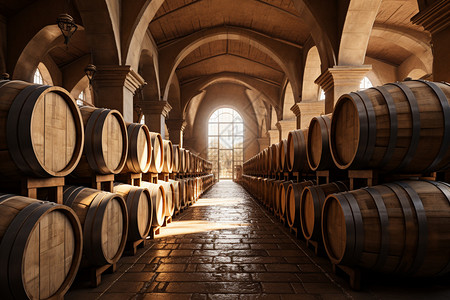 红酒工厂古典地下红酒酒窖设计图片