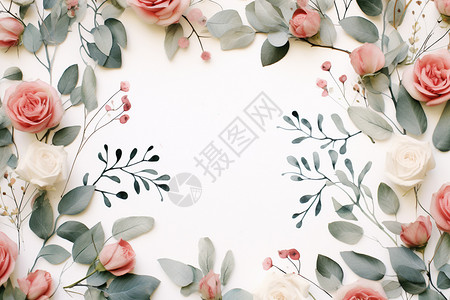 树枝花朵框架创意艺术的花卉背景背景