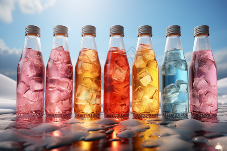 风味饮料3D饮料瓶设计图片
