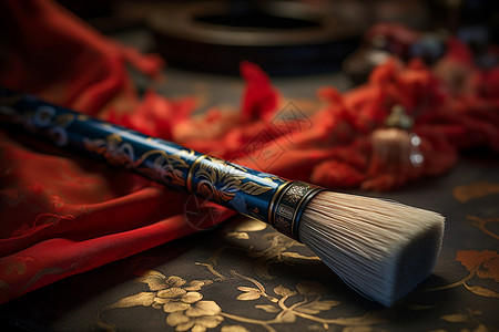 传统国风创意毛笔背景图片