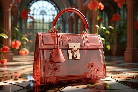 美轮美奂的现代红色手提包背景图片
