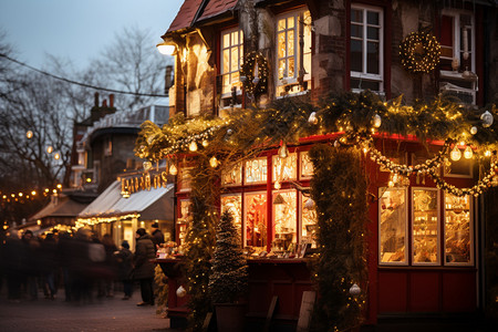 圣诞氛围的市集背景图片
