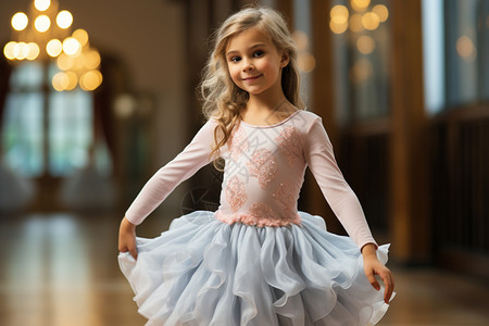 学习芭蕾的可爱女孩高清图片