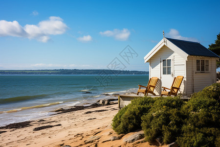 简约的海边度假小屋图片