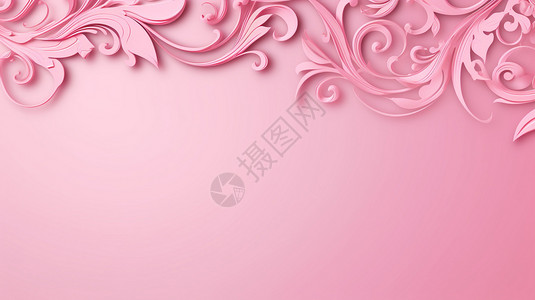 角落装饰抽象创意粉色装饰背景插画