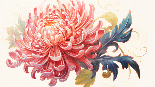 典雅朴素的菊花手绘插图图片