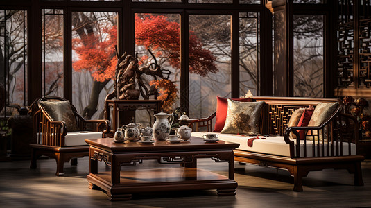 传统中式客厅装潢图片