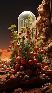 火星上人工种植的番茄图片