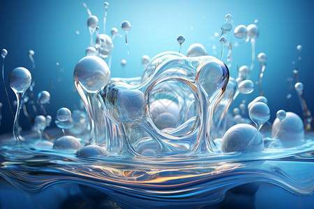 水气泡组成的牙模型图片