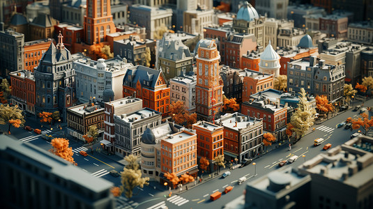 城市立体建筑模型背景图片