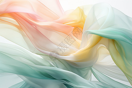 绚丽流动的彩色丝绸背景图片