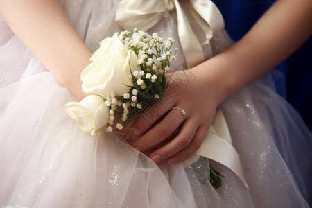 白玫瑰手捧花新娘的手捧花背景