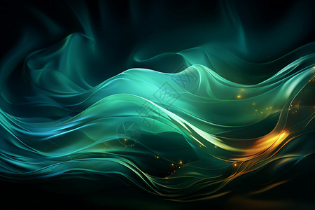 梦幻超美素材幻美流动的绿色潮浪设计图片