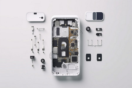 碎屏险碎屏上的白色手机背景