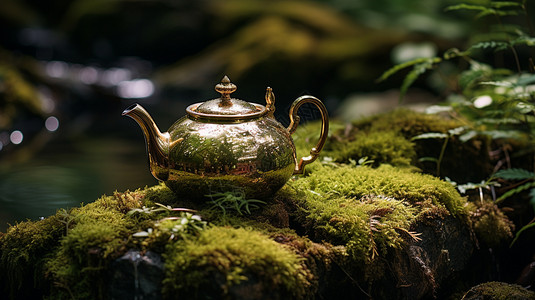 古雅铜制茶壶设计图片