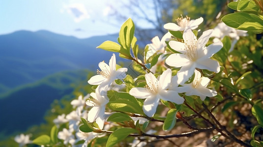 春天盛开的茉莉花背景图片