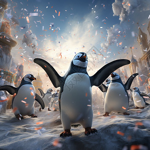 快乐的企鹅图片