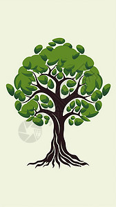 树叶图形抽象的树木设计图片