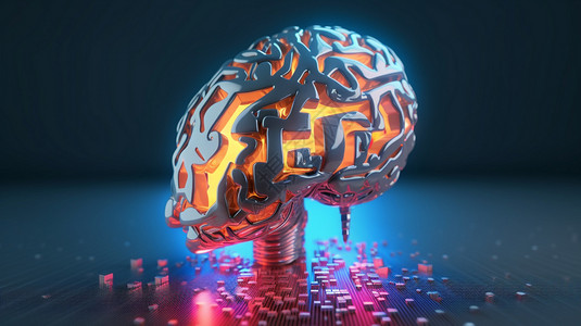 AI模型大脑背景图片