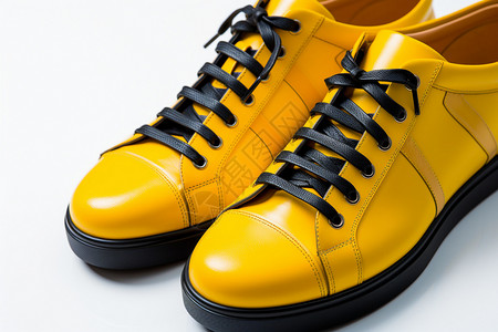 黄色的皮革鞋子设计图片