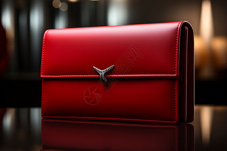 桌上红色的钱包背景图片