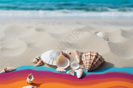 彩虹沙滩的贝壳图片