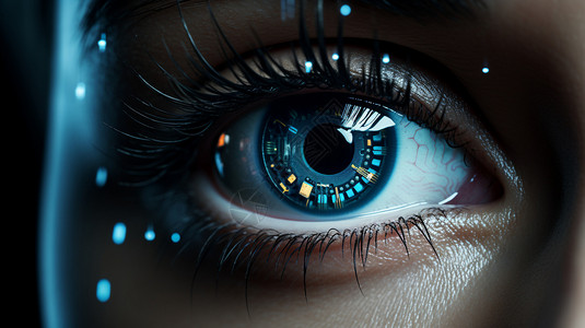 扫描眼睛的高科技图片