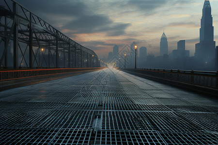 城市桥梁上的网格道路图片