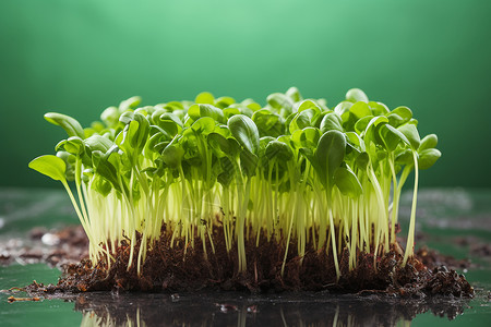 绿色的植物在土壤上生长图片