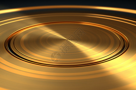 金色圆环特效光滑的金属圆盘背景